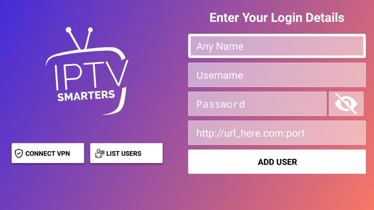 IPTV Smarters Pro einrichten: Startseite der App mit Live-TV, Filmen und Serien