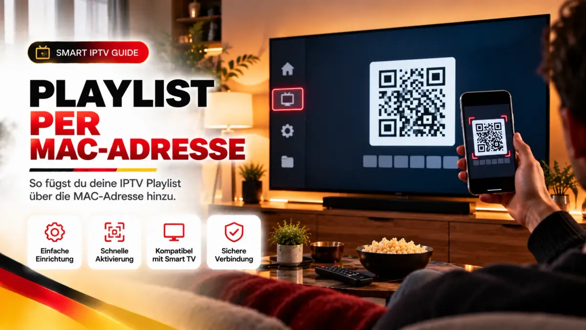Playlist per MAC-Adresse hinzufügen: Handy scannt QR-Code auf dem Smart TV