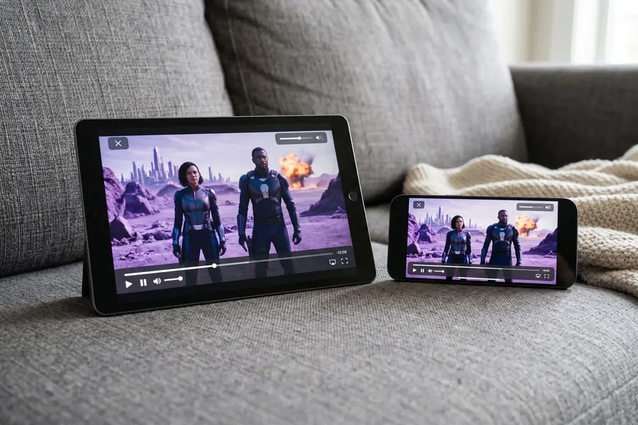 IPTV Filme und Serien auf iPad und iPhone auf dem Sofa